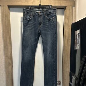 American Eagle Outfitters Men's Dark Blue Straight Jeans